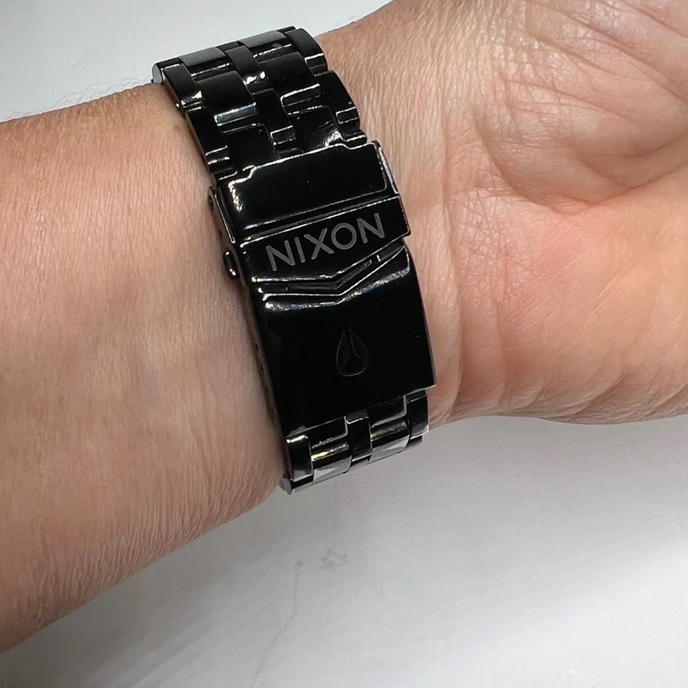 Nixon Own It The Monopoly 100mm Stainless Steel Large Black on Black Watch